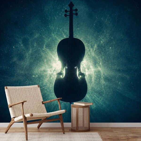 Carta da parati – Violoncello nella luce cosmica