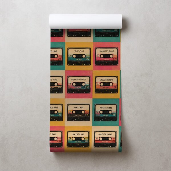 Carta da parati – Cassette retrò in stile vintage