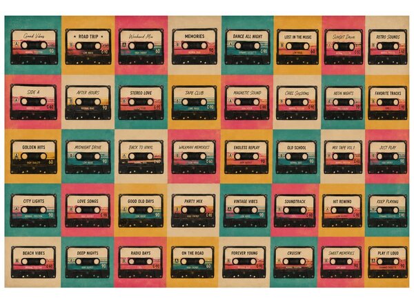 Carta da parati – Cassette retrò in stile vintage