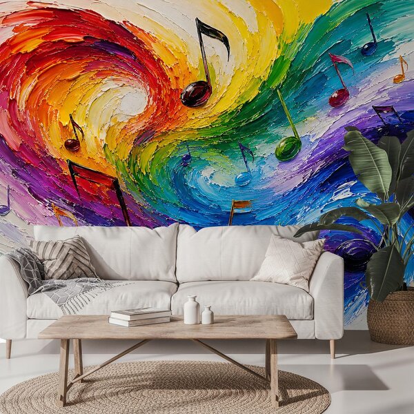 Carta da parati – Onde musicali colorate