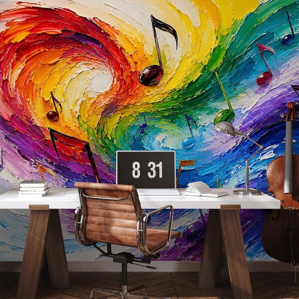 Carta da parati – Onde musicali colorate