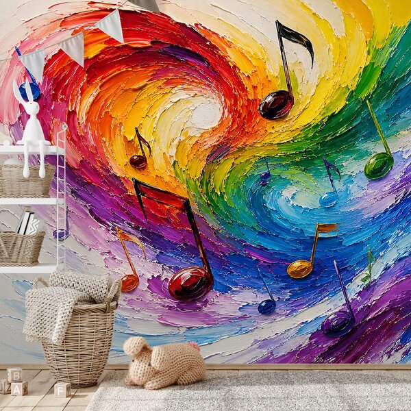 Carta da parati – Onde musicali colorate