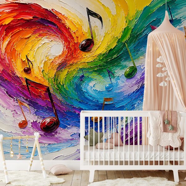 Carta da parati – Onde musicali colorate