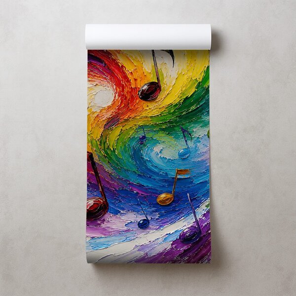 Carta da parati – Onde musicali colorate