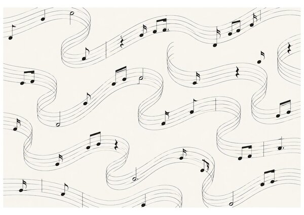 Carta da parati – Note musicali su onde