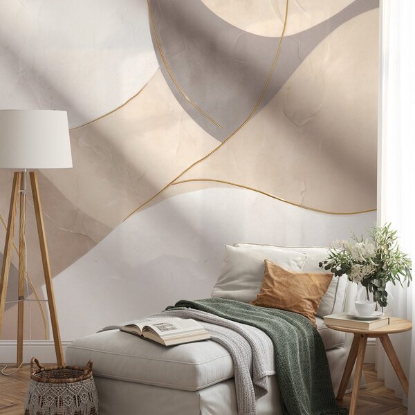Carta da parati – Linee astratte beige