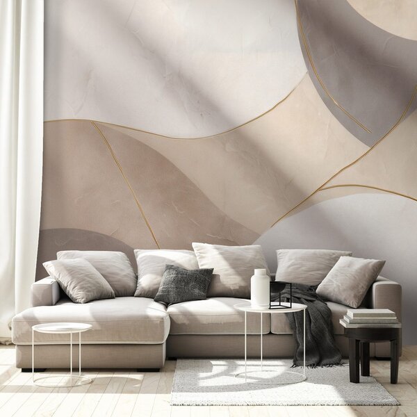 Carta da parati – Linee astratte beige