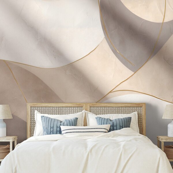 Carta da parati – Linee astratte beige