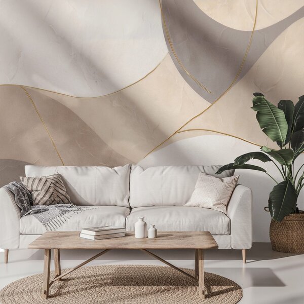 Carta da parati – Linee astratte beige