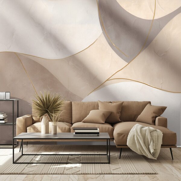Carta da parati – Linee astratte beige
