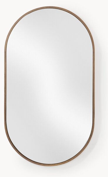 Specchio ovale da parete con cornice in legno di quercia Avery