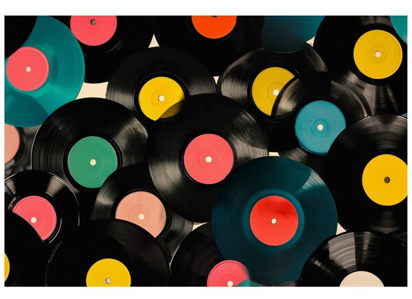 Carta da parati – Dischi in vinile retrò colorati