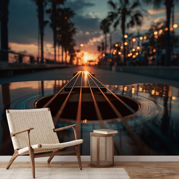 Carta da parati – Chitarra al tramonto