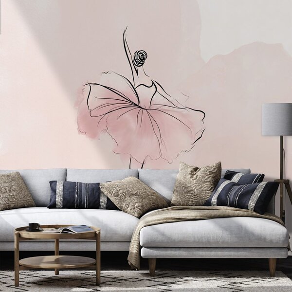 Carta da parati – Elegante ballerina in gonna rosa