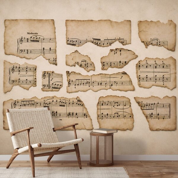Carta da parati – Spartiti musicali vintage
