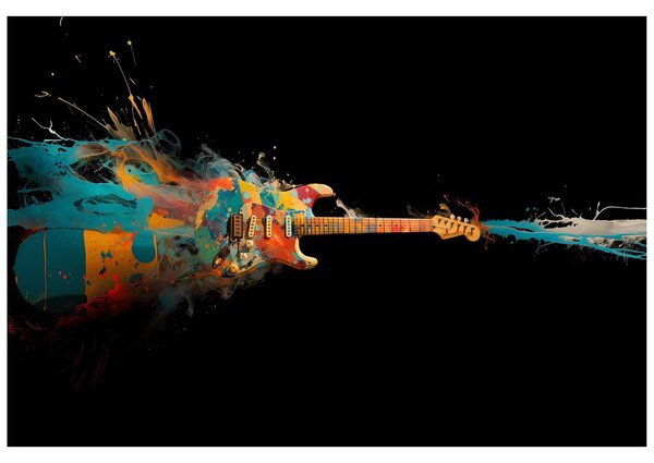 Carta da parati – Chitarra elettrica colorata in movimento