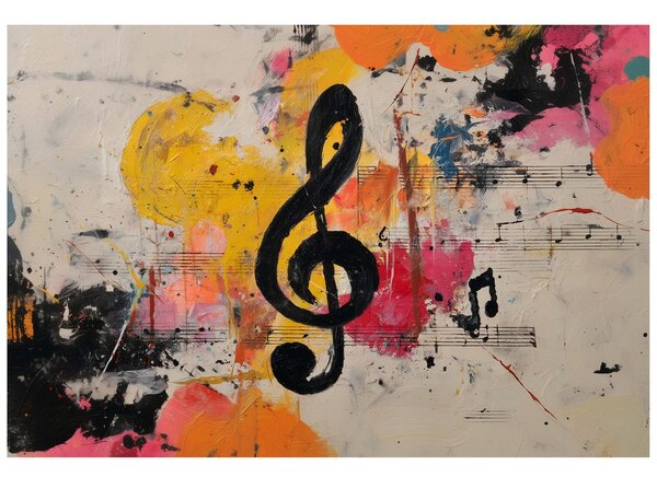 Carta da parati – Astrazione musicale con toni colorati