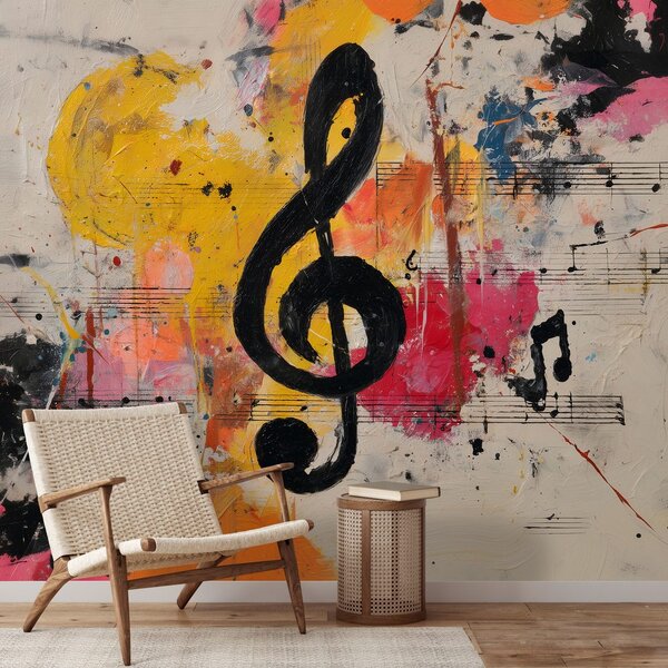 Carta da parati – Astrazione musicale con toni colorati