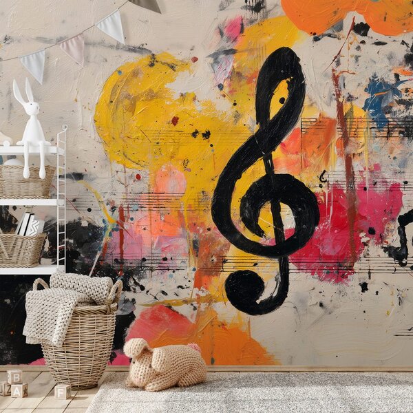 Carta da parati – Astrazione musicale con toni colorati