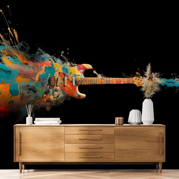 Carta da parati – Chitarra elettrica colorata in movimento