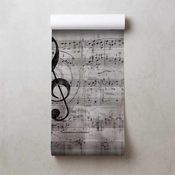 Carta da parati – Note musicali su sfondo vintage