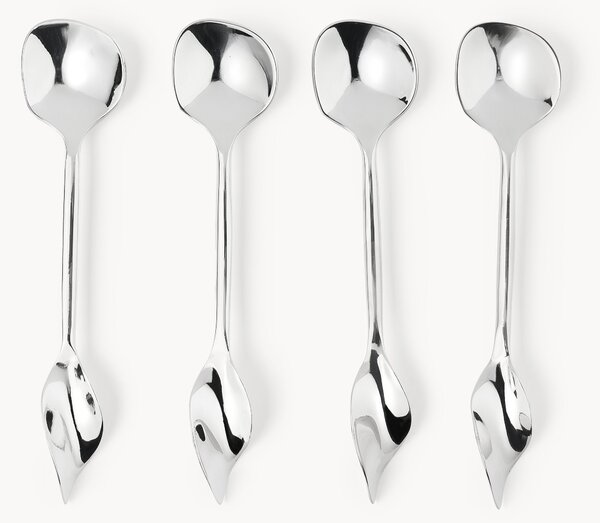 Set di 4 cucchiaini da caffè lucidi Nimos