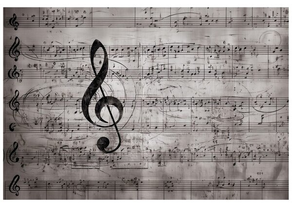Carta da parati – Note musicali su sfondo vintage