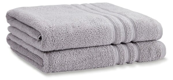 Set di asciugamani tipo terry grigio chiaro in cotone 2 pz 90x140 cm Zero Twist – Catherine Lansfield