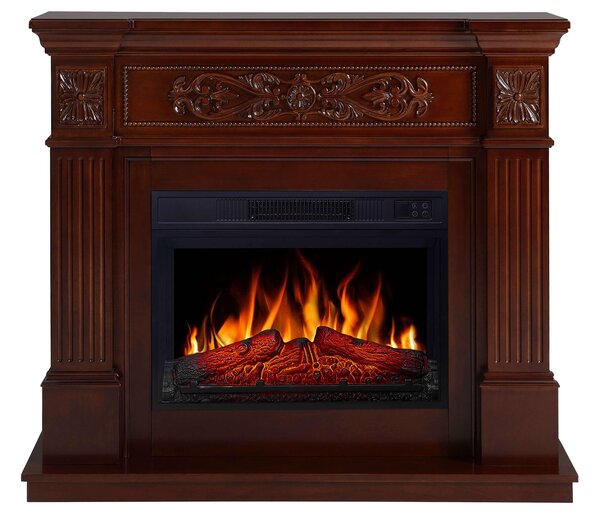 ArtiFlame Camino elettrico Toscana AF23S Camino elettrico da appoggio con riscaldamento da 1800 W, effetto fiamma realistico, illuminazione a LED, telecomando, timer, color ruggine
