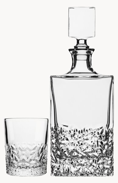 Set da whisky in vetro cesellato Logan 5 pz