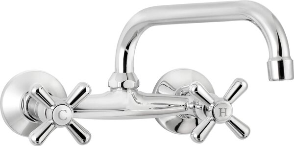 Wall-mounted washbasin mixer