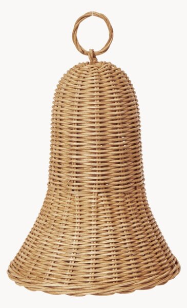 Set di 2 campanelle natalizie fatte a mano in rattan Braided Bells