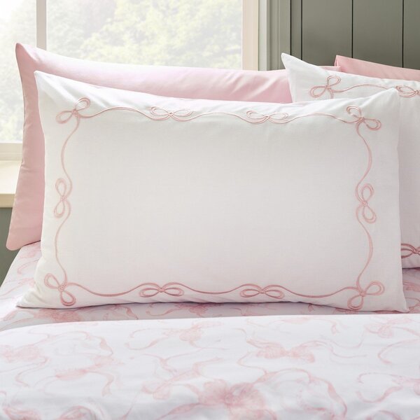 Set copripiumino e federa bianco per letto matrimoniale 200x200 cm Bow Embroidery – Catherine Lansfield