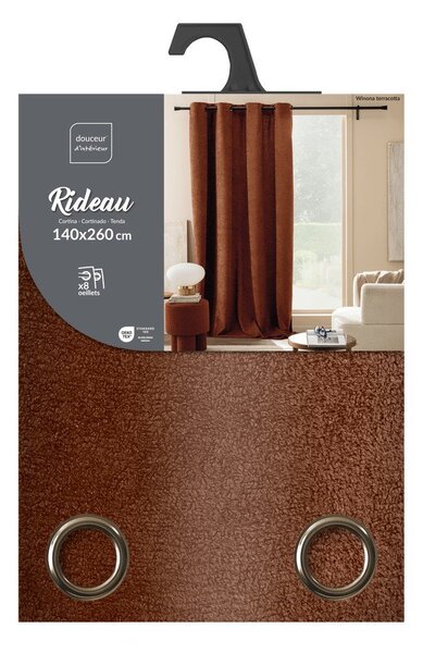 Tenda color terracotta in bouclé 140x260 cm Winona – douceur d'intérieur
