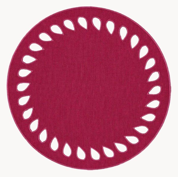 Tovaglietta americana rotonda con bordo ricamato Viseu