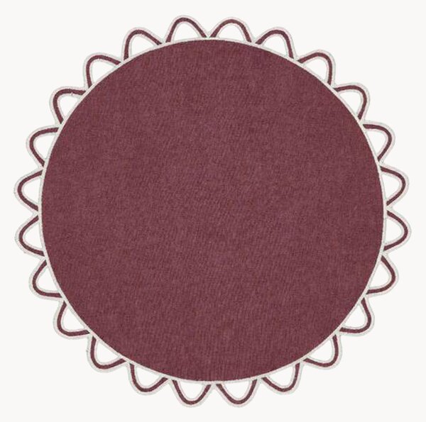Tovaglietta rotonda con bordo ricamato Halo