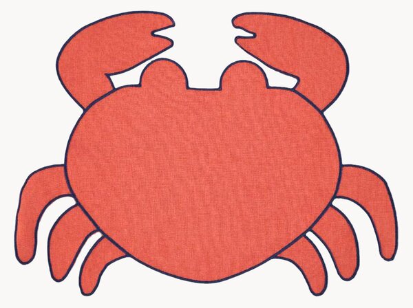 Tovaglietta americana a forma di granchio con bordo ricamato Crab