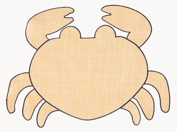 Tovaglietta americana in rafia con bordo ricamato Crab