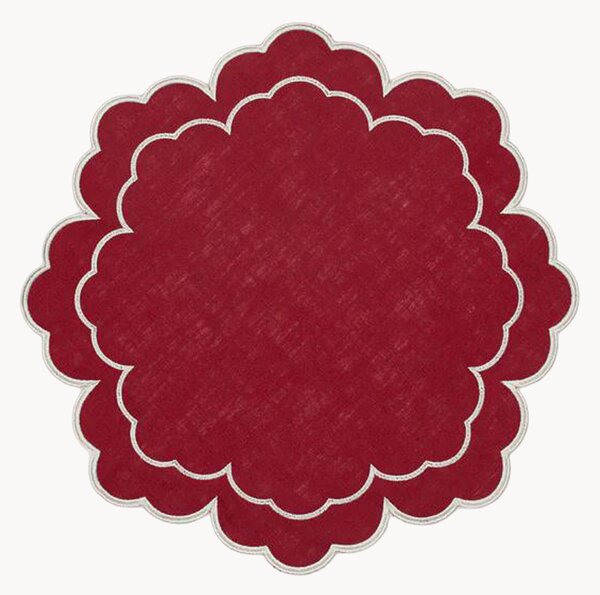 Tovaglietta americana a forma di fiore con bordo ricamato Íris