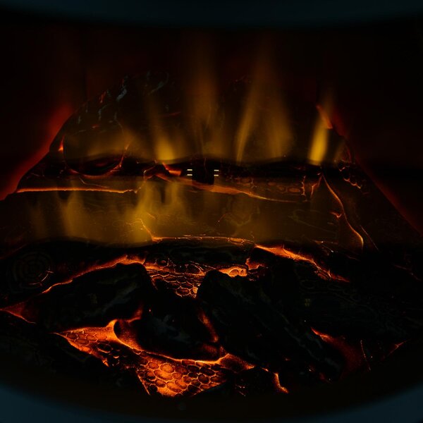DecHome Caminetto Elettrico da Terra con Effetto Fiamma 1800 Watt Nero 41x41x64.5 cm - 8D0087