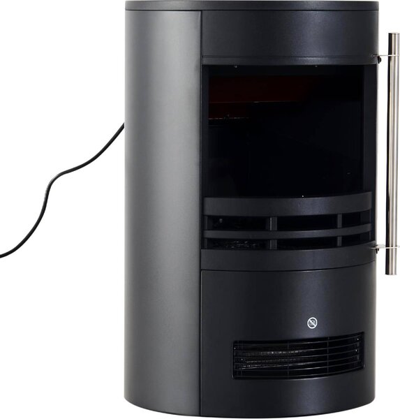 DecHome Caminetto Elettrico da Terra con Effetto Fiamma 1800 Watt Nero 41x41x64.5 cm - 8D0087