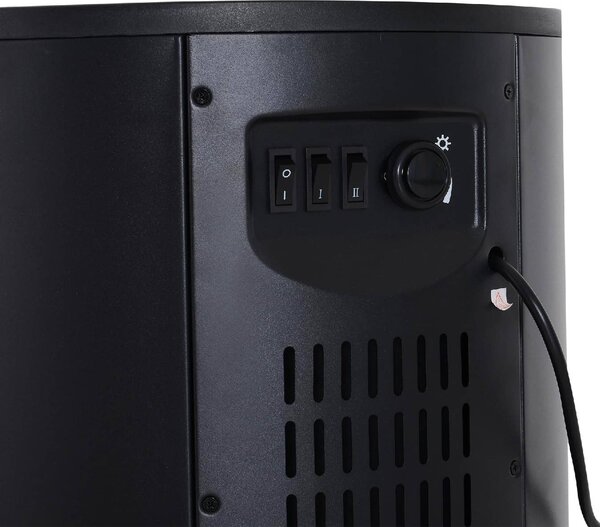 DecHome Caminetto Elettrico da Terra con Effetto Fiamma 1800 Watt Nero 41x41x64.5 cm - 8D0087