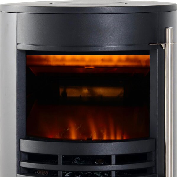 DecHome Caminetto Elettrico da Terra con Effetto Fiamma 1800 Watt Nero 41x41x64.5 cm - 8D0087