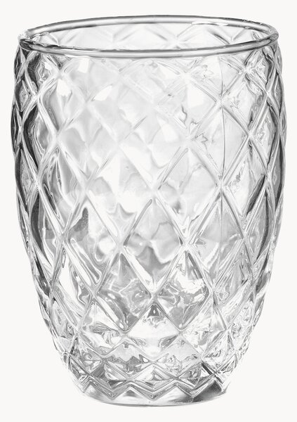 Set di 6 bicchieri in vetro soffiato artigianali Diamond