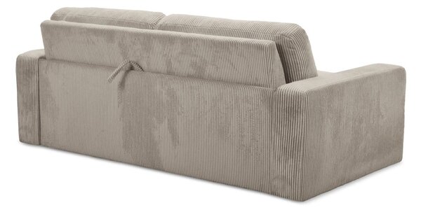 Divano marrone chiaro allungabile con rivestimento in velluto a coste 195 cm Nona – Makamii