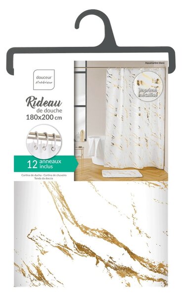 Tenda per doccia 180x200 cm Aquamarbre – douceur d'intérieur