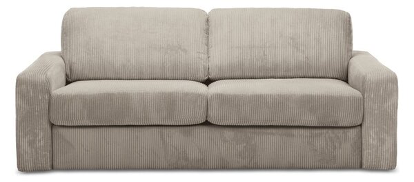 Divano marrone chiaro allungabile con rivestimento in velluto a coste 195 cm Nona – Makamii