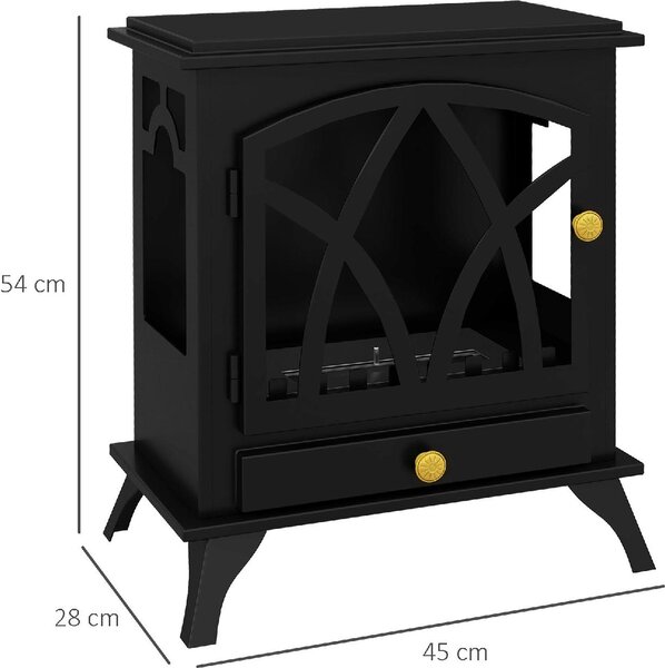 DecHome Camino a Bioetanolo da Terra con Bruciatore da 1.2L e Copertura 25mq 45x28x54cm Nero