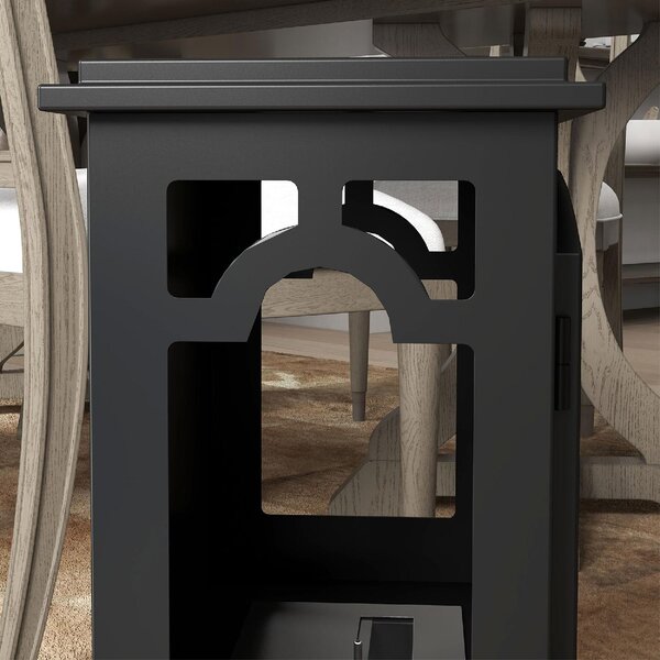 DecHome Camino a Bioetanolo da Terra con Bruciatore da 1.2L e Copertura 25mq 45x28x54cm Nero