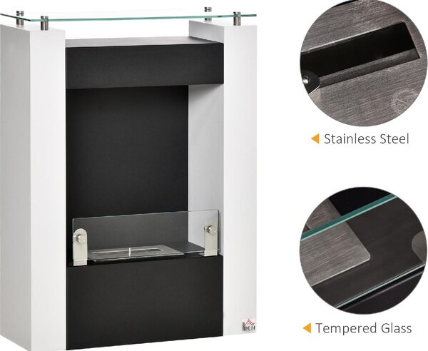 DecHome Camino Bioetanolo con Serbatoio da 1.5L Biocamino Copertura 20mq Bianco/Nero